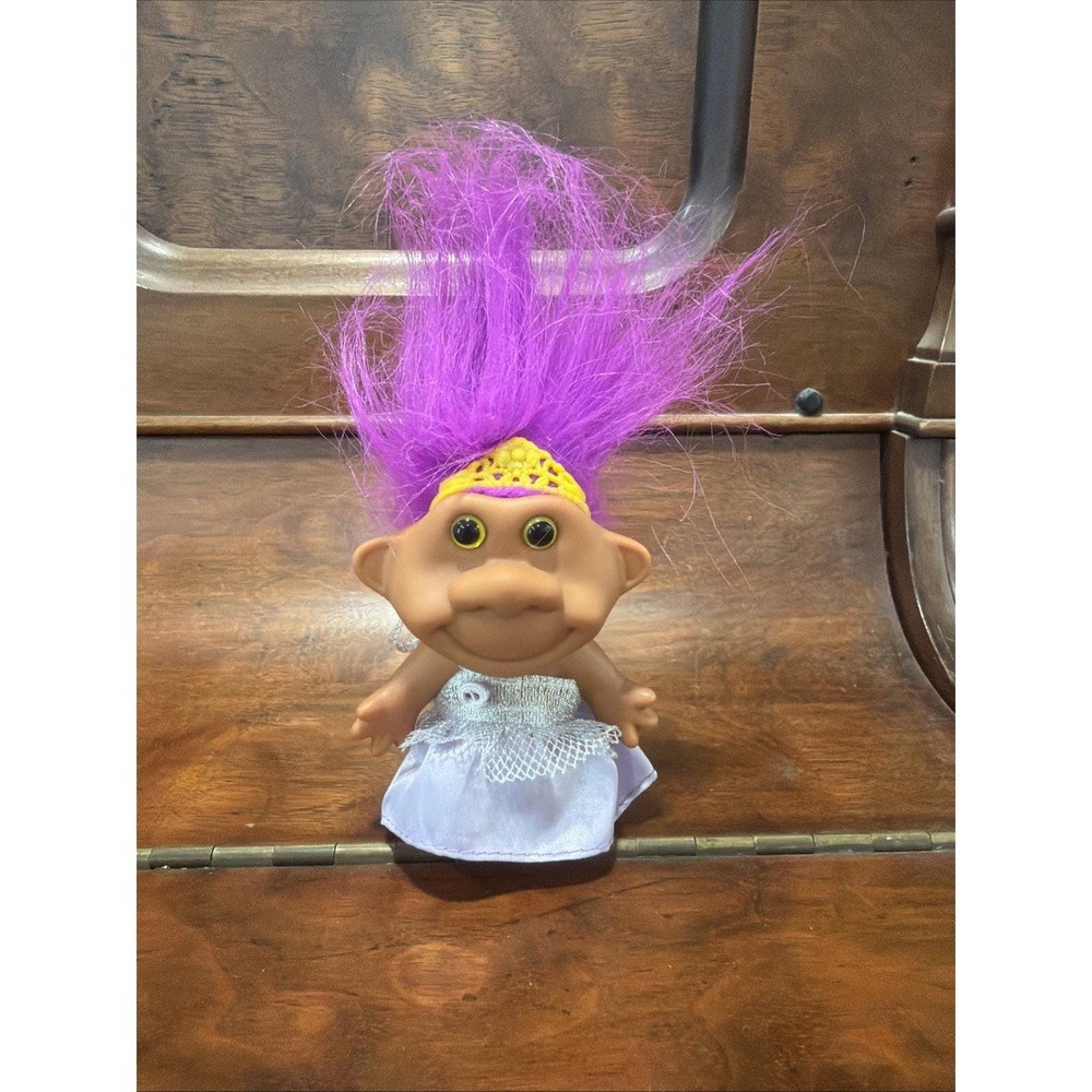 1998 Galoob Treasure Trolls Doll 1423 Purple Hair Princess Original Package